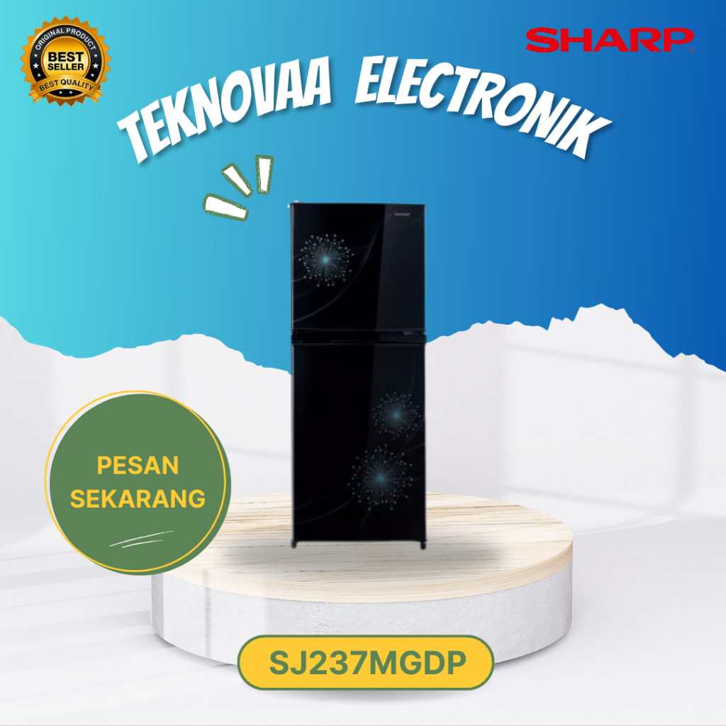 SHARP Kulkas 2 Pintu SJ237MGDP  Lemari Es 205L/SJ-237MGDP/SJ 237MGDP/SHARP KULKAS 2 PINTU/SHARP KULK