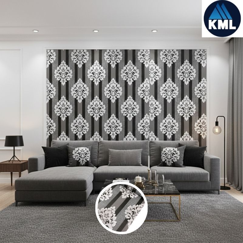 Wallpaper Dinding Ruang Tamu & Kamar Motif Batik Mewah