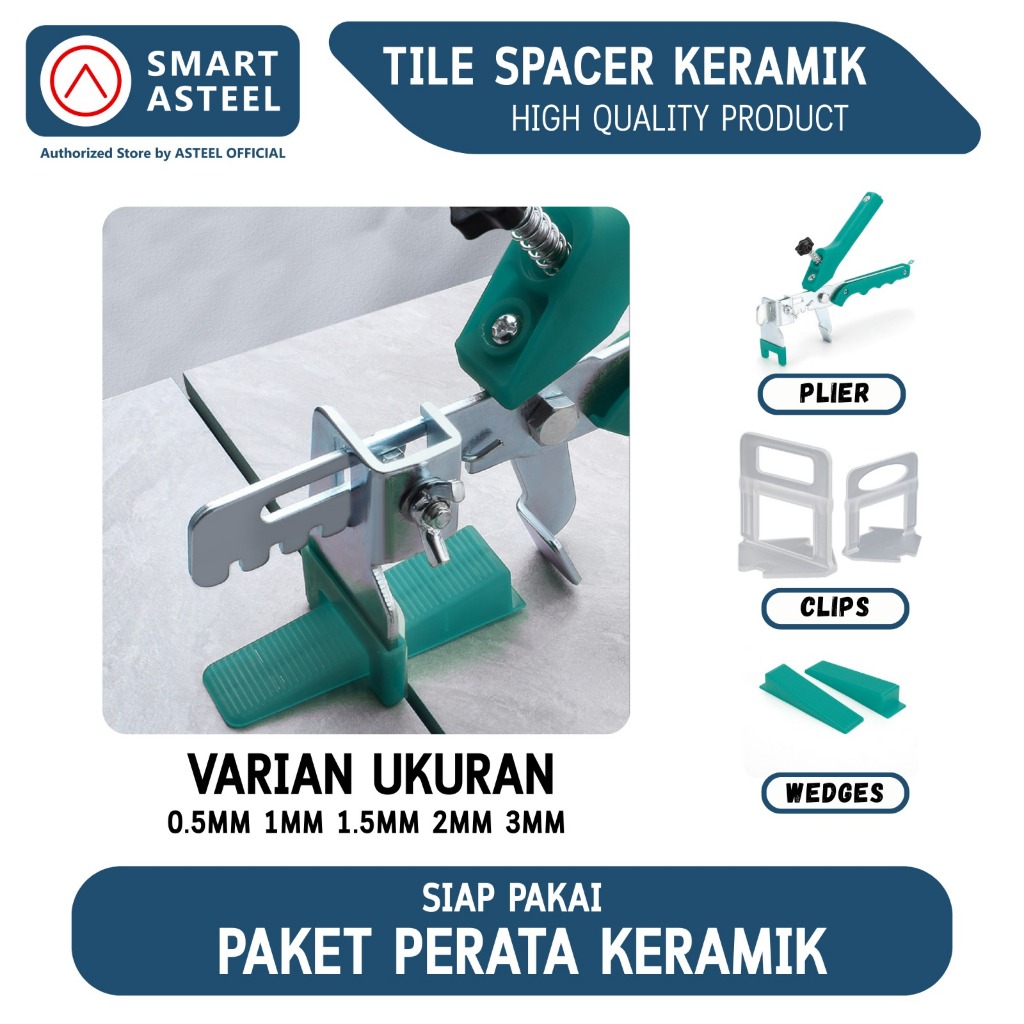 ASTEEL Paket Alat Perata Pasang Keramik Lantai Tile Spacer Leveling System