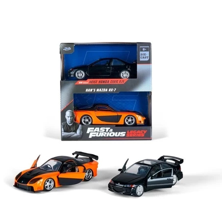 Jada 1:32 - Fast & Furious Twin Pack Honda Civic EJ1 & Mazda RX-7
