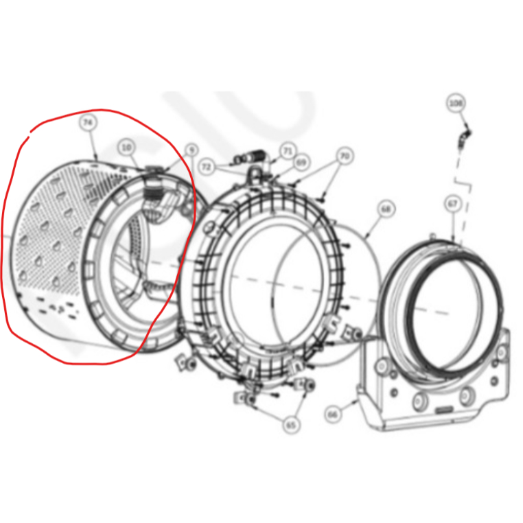TABUNG SET SPIDER MESIN CUCI PANASSONIC NA-128VK5
