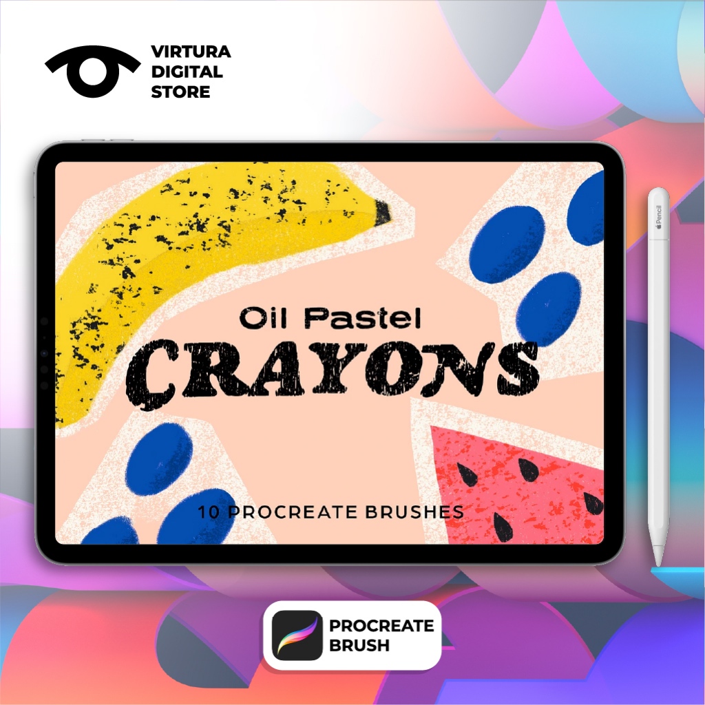 Procreate Brush 10 Oil Pastel Crayons by Faber Co PB00092