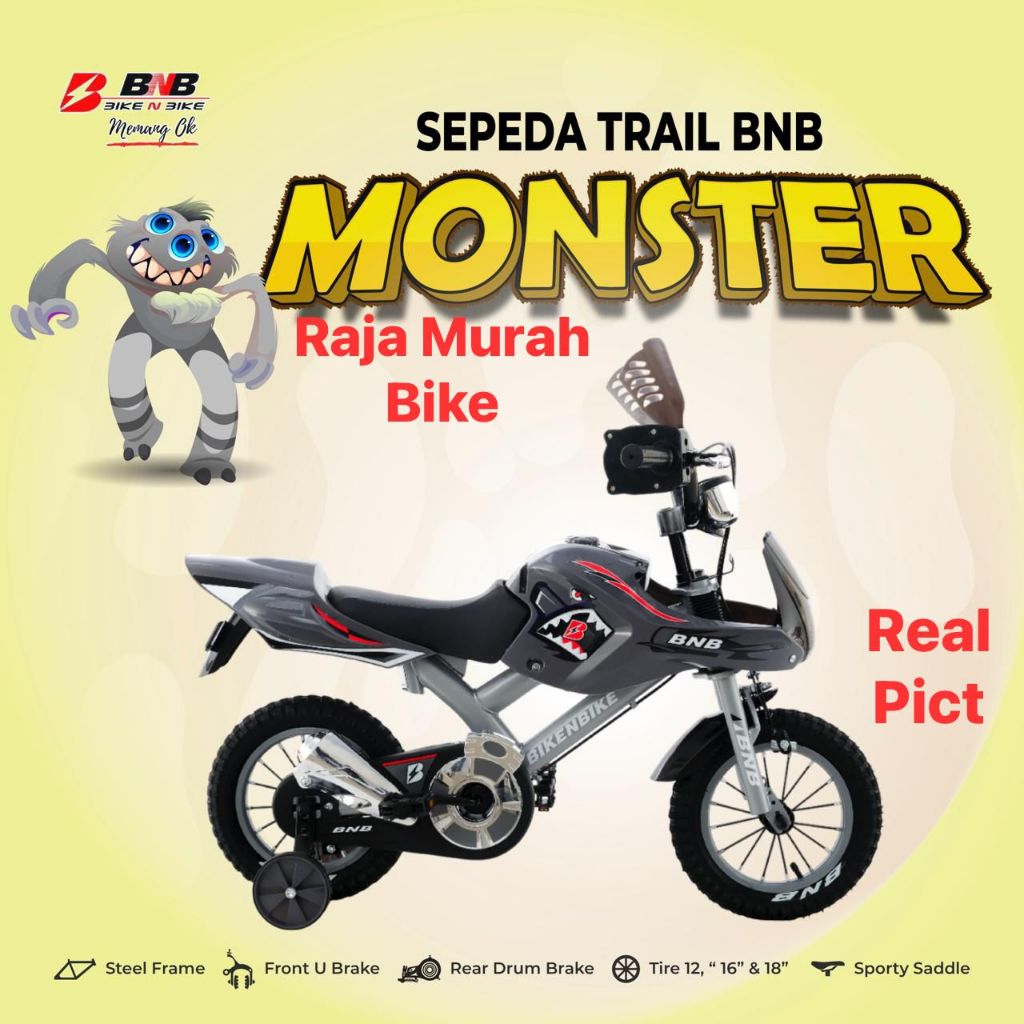 Sepeda anak laki laki bmx 12 inch bnb trail monster sepeda trail monster by BNB