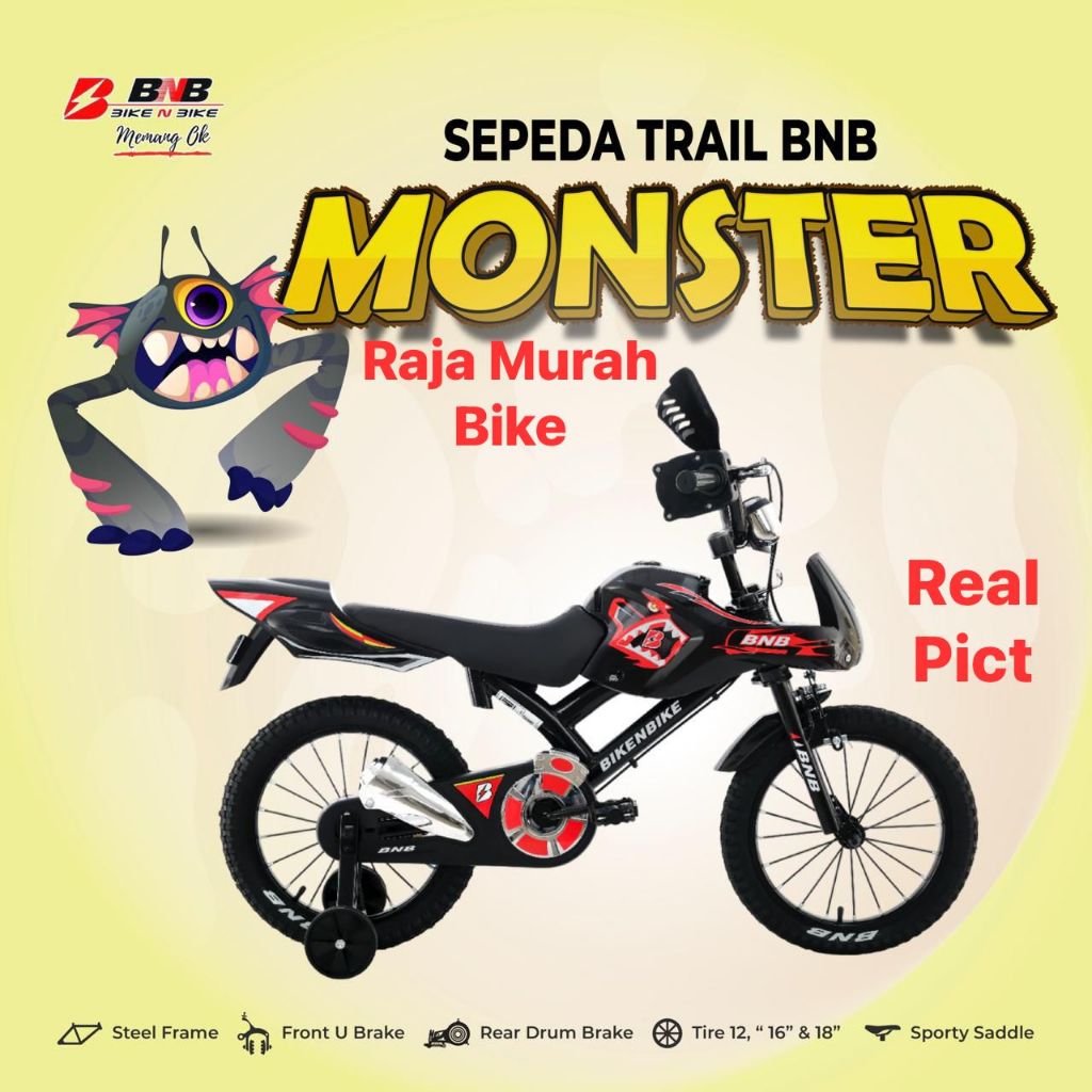 Sepeda anak laki laki bmx 16 inch bnb trail monster sepeda trail monster by BNB