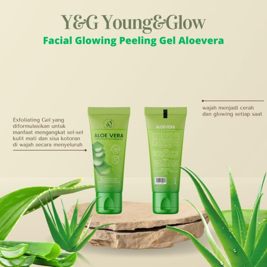 Pembersih wajah Y&G Young&Glow Facial Glowing Peeling gel AloeVera