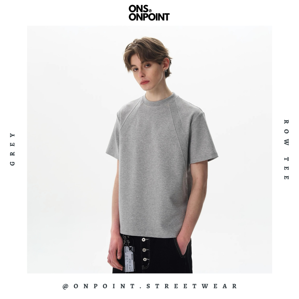 [ONS BY ONPOINT] Row tee - kaos unisex pria fitted tee kaos slim fit boxy tee korean style onpoint