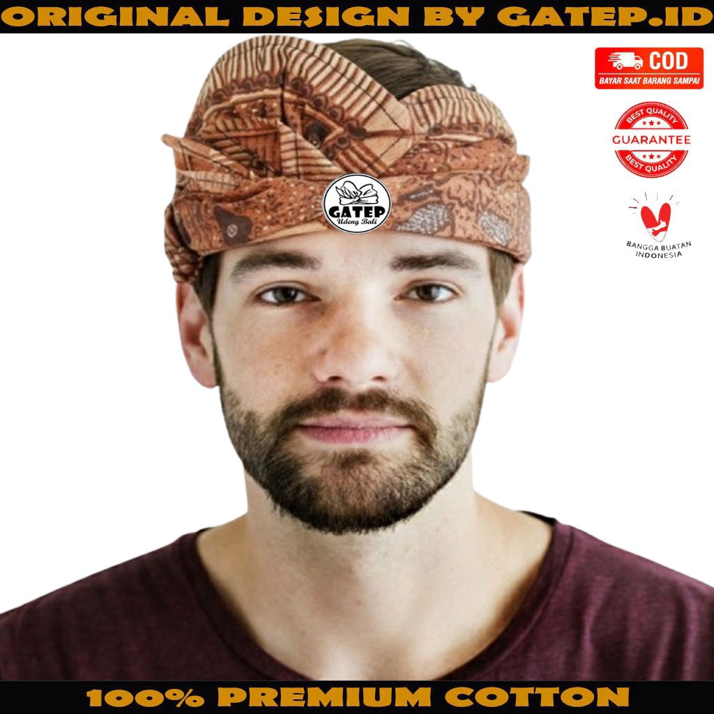 Udeng Batik Nayah Setengah Jadi Udeng Batik Tulis Jadi Ikat Kepala Bali Pria Blangkon Bali Udeng