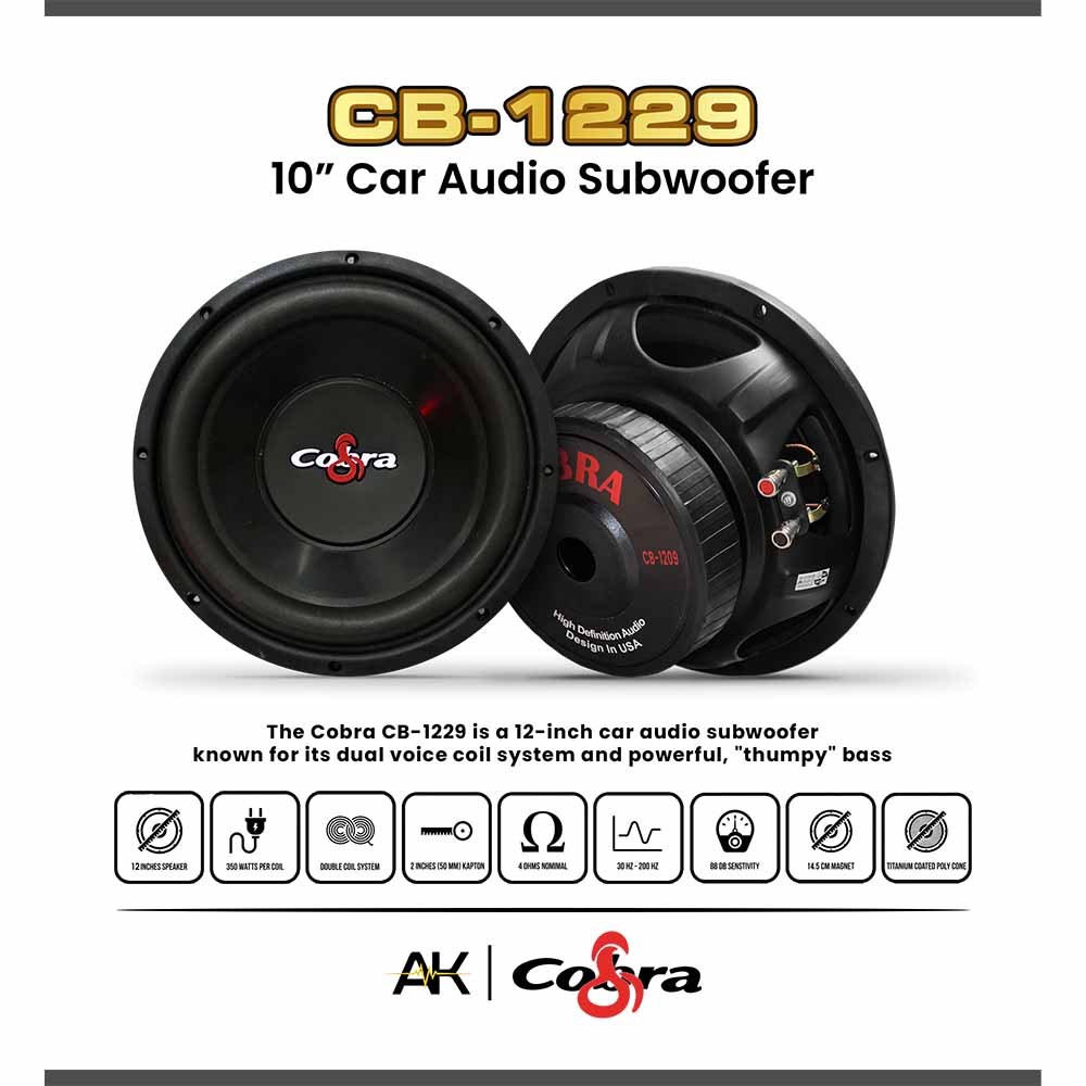 Subwoofer 12inch Cobra CB1229, Magnet Besar