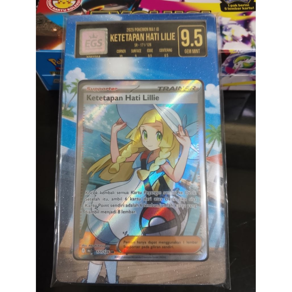 pokemon TCG Ketetapan hati Lilie SR EGS9.5 fullart ind