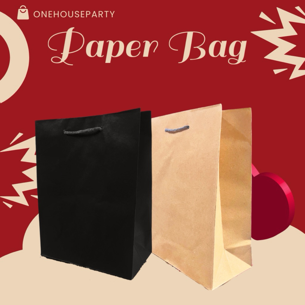 Tas kado paperbag kecil polos hitam coklat paper bag Polos murah Onehouseparty