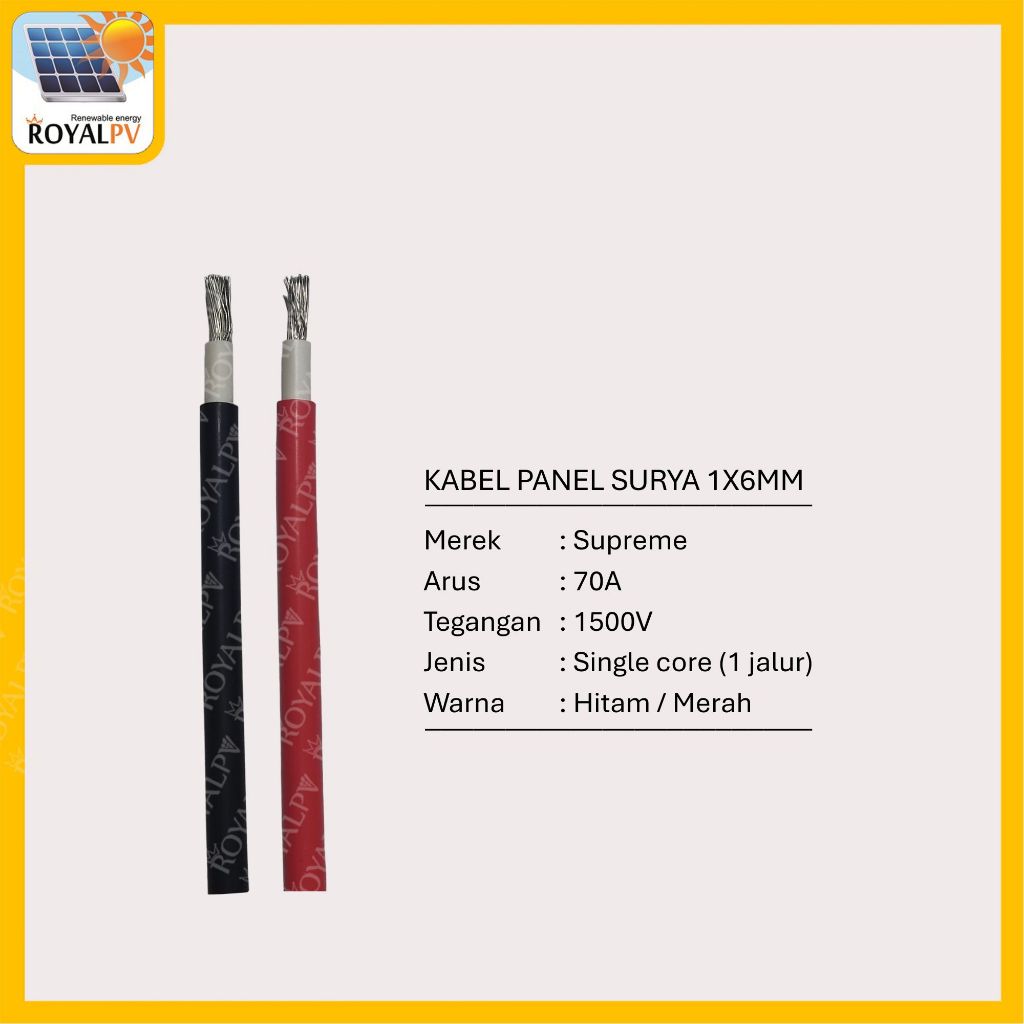 Kabel panel surya solar pv solar panel H1Z2Z2-K 1x6mm