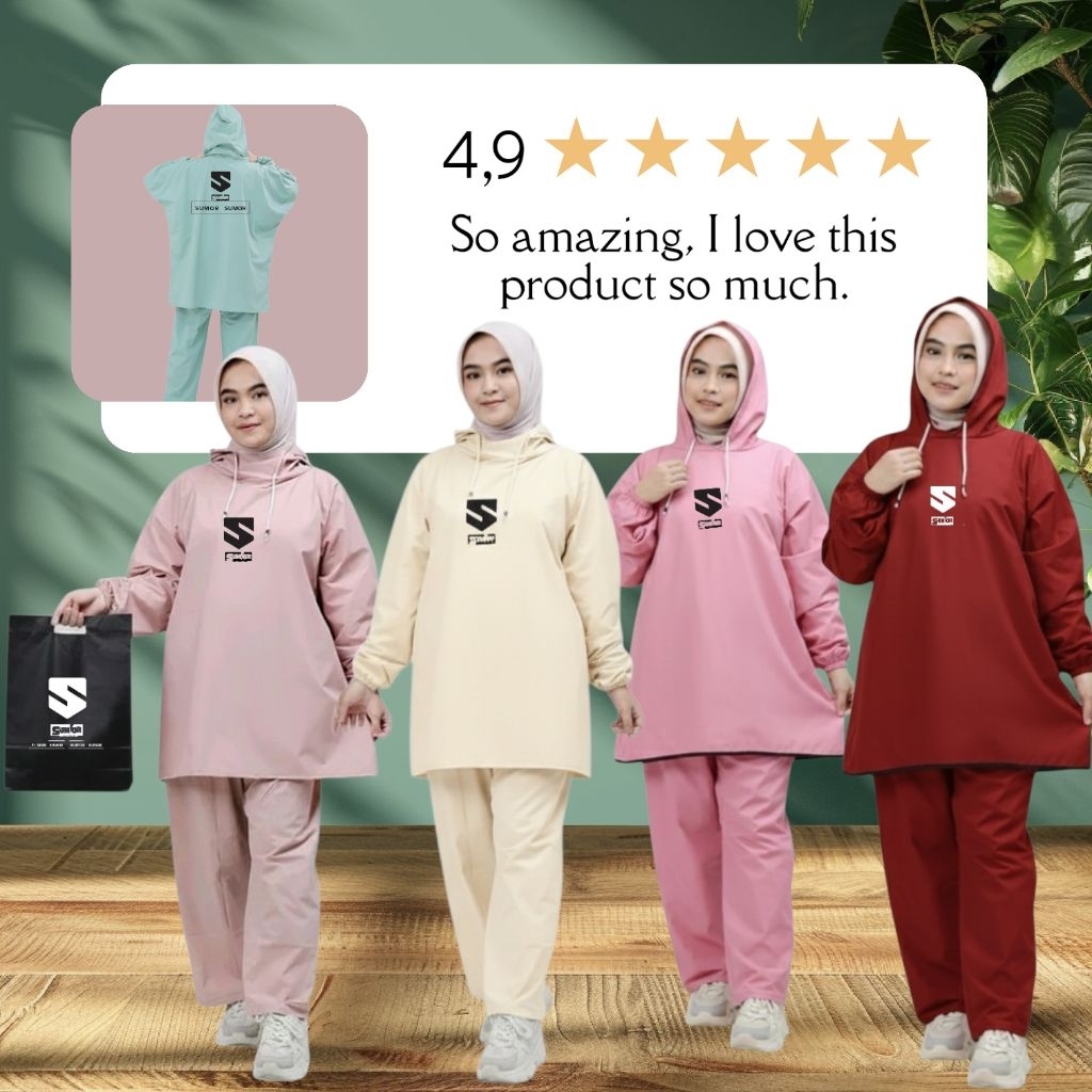 Jas Hujan Pria Wanita/ Jas hujan Sumor Original Hitam Lengan Panjang Outdoor