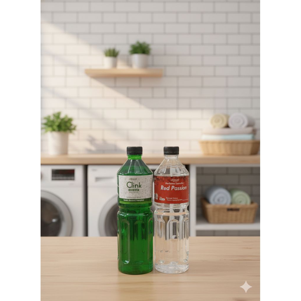 Paket Serbaguna || Parfum Laundry Red Passion + Sabun Cuci Piring Clink