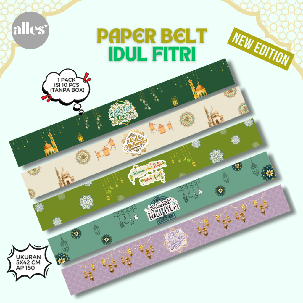 [10 PCS] PAPER BELT IDUL FITRI VERTICAL PAPER BELT IDUL FITRI SABUK BOX IDUL FITRI GREETING CARD IDU