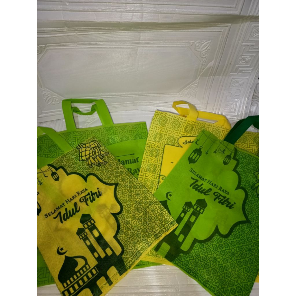 1 LUSIN - Goodie bag tas lebaran 20x30 / tas parcel lebaran tas idul Fitri lusinan