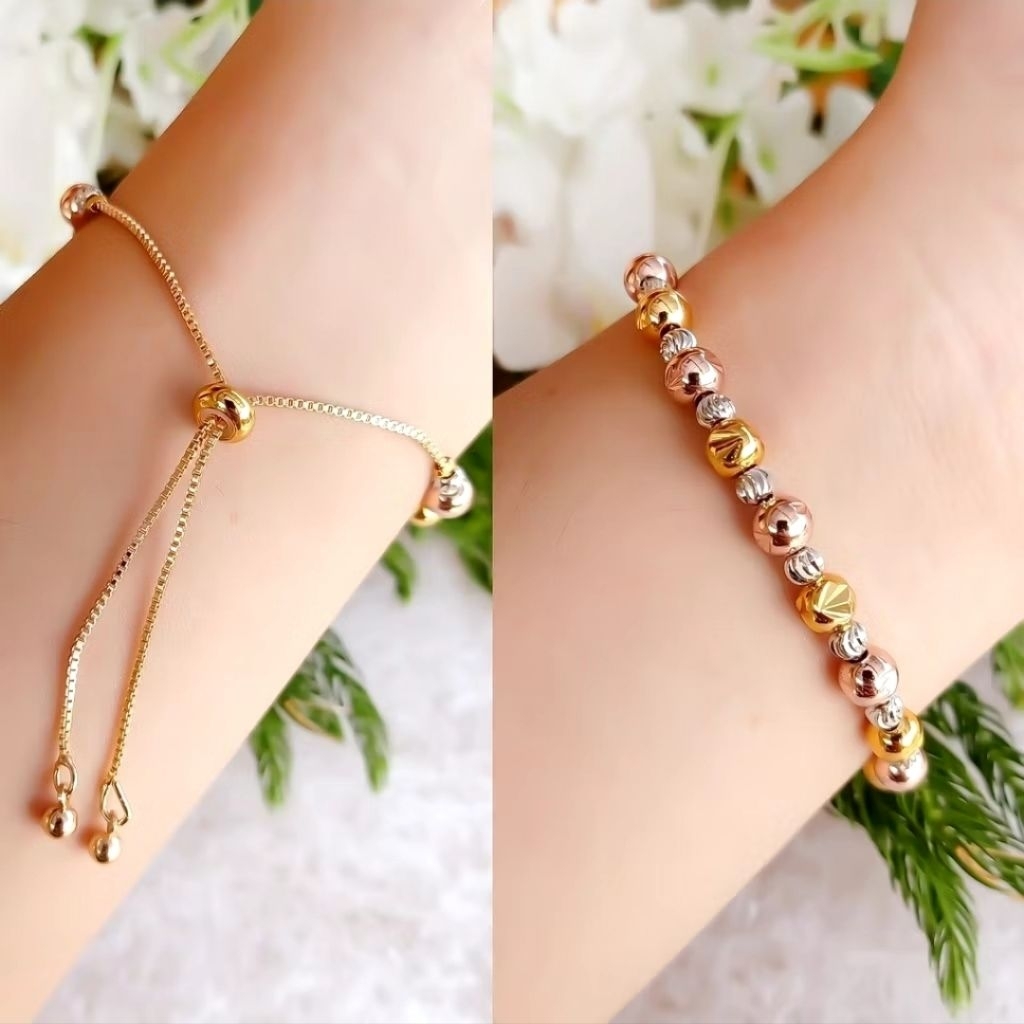 gelang titanium biji lada serut super cantik