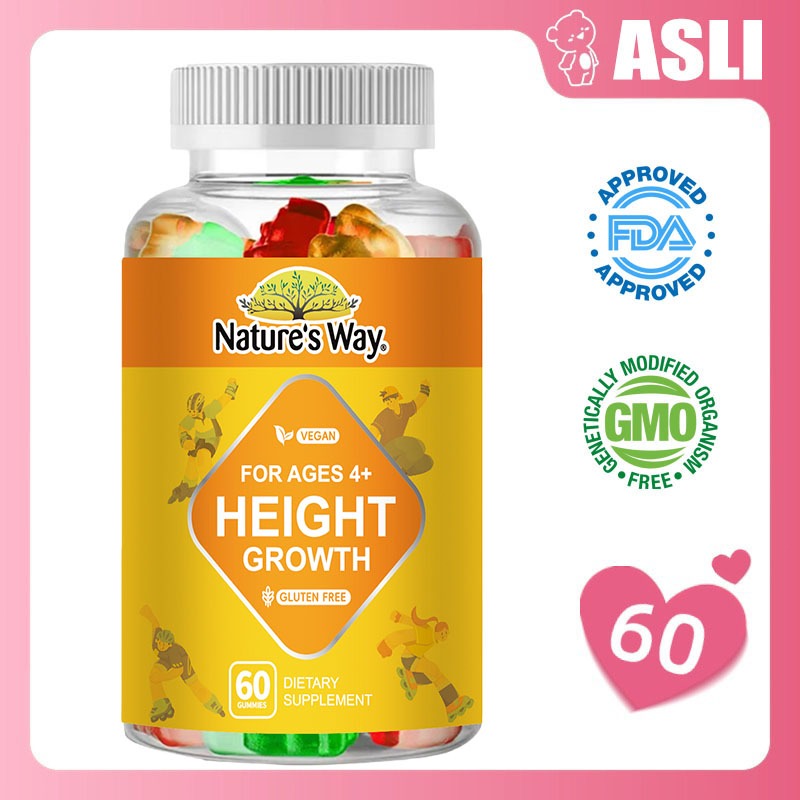 Kids And Teen Height Growth Gummies Natural Height Enhancer Multivitamin With Calcium Suitable For Boys And Girls Improve Bone Density 60Pcs Permen Jeli Peninggi Badan Untuk Anak Dan Remaja Meningkatkan Kepadatan Tulang