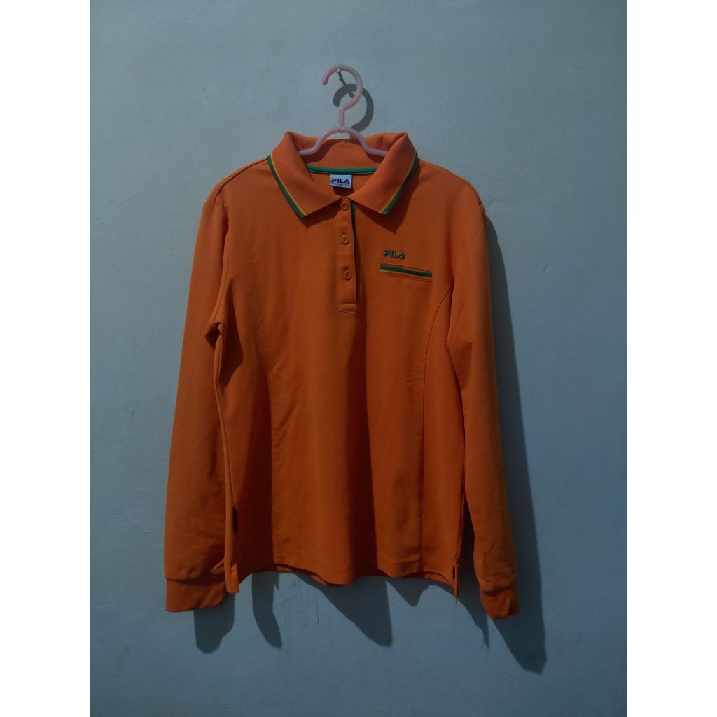 Atasan Olga Fila Orange lengan panjang