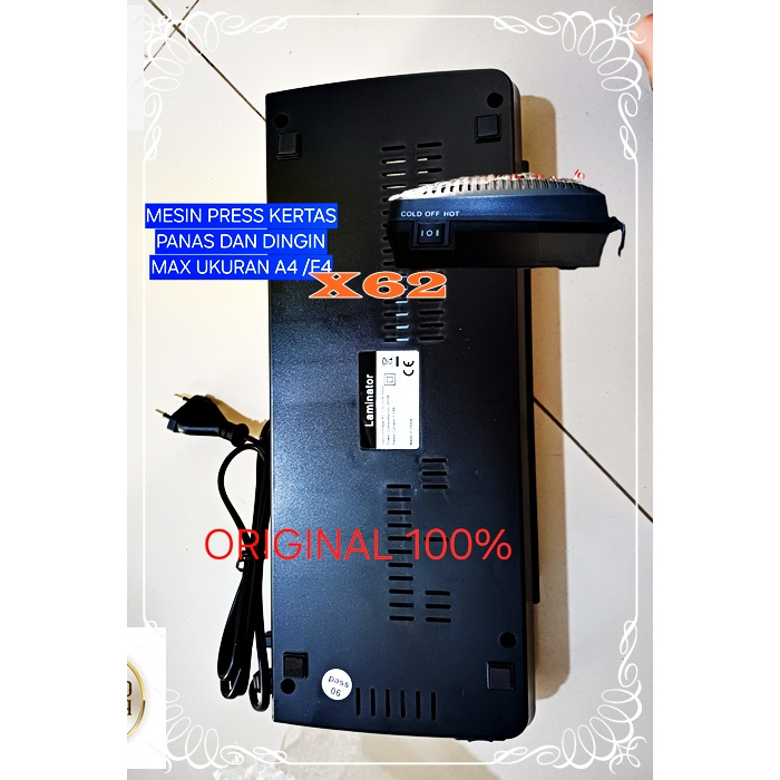 X62 FOTOCOPY MINI PORTABLE MESIN LAMINATOR LAMINATING PRESS KERTAS PLASTIK PRES DOKUMEN ORI 100% PAN