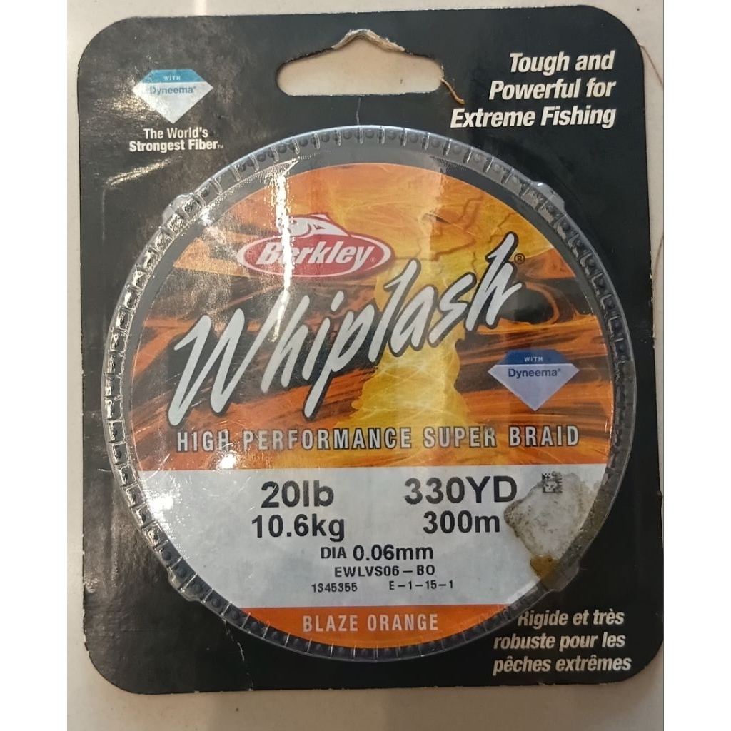 PE Berkley Whiplash Super Braid 330yd/300m Blaze Orange