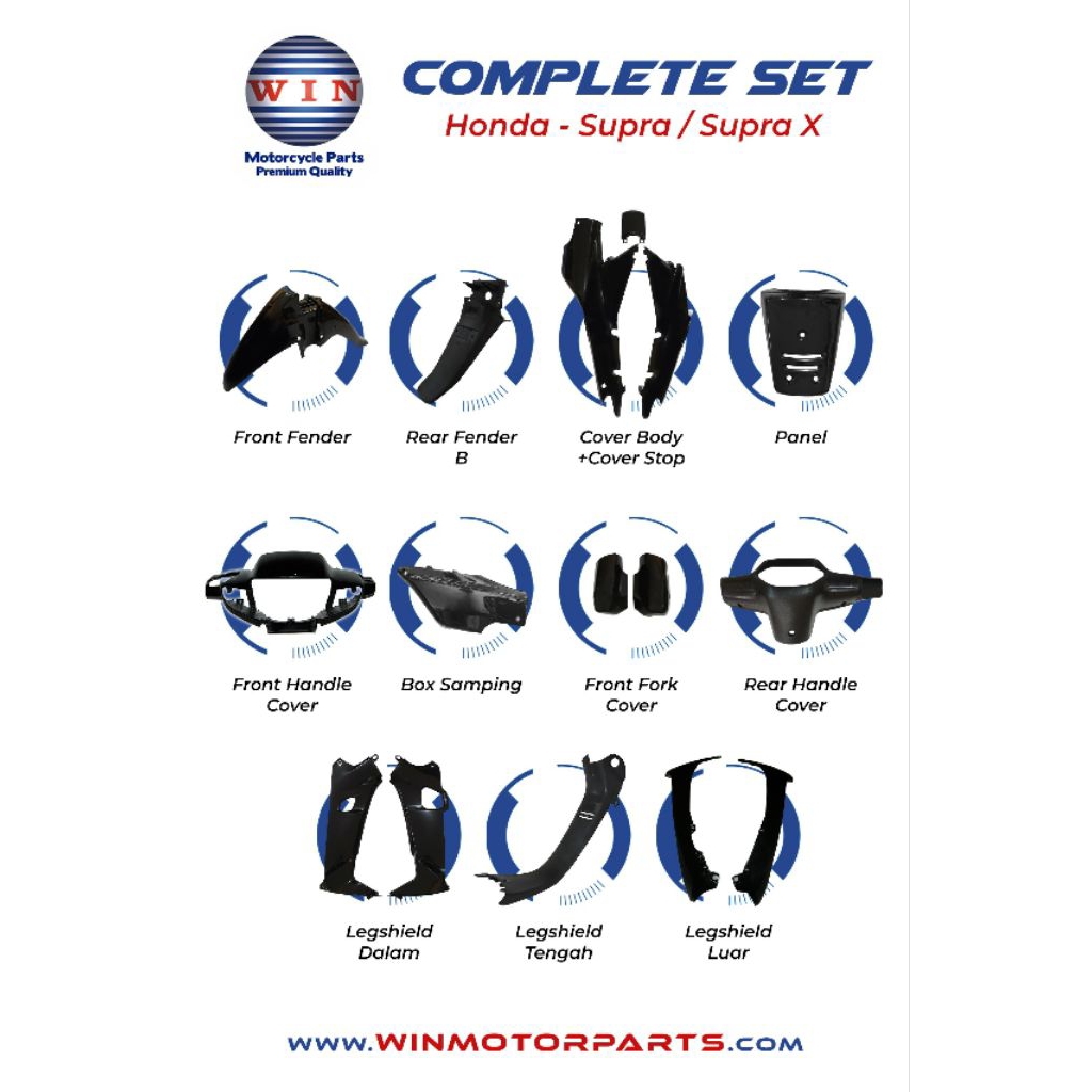 WIN - COMPLETE SET BODY SUPRA X HITAM