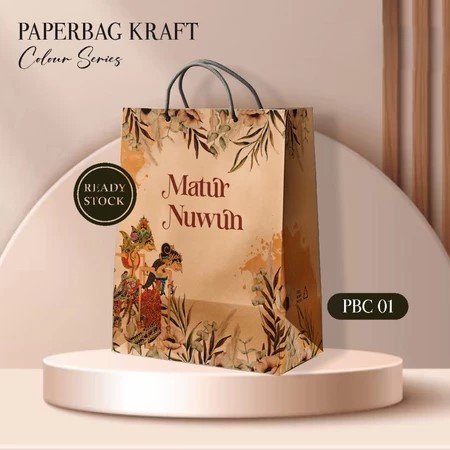 Paper Bag Motif Hajatan Pernikahan Tasyakuran Ready Stock Bahan Kraft (Ecer)