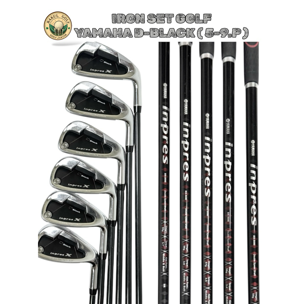 Promo Stick Golf Iron Set Yamaha Inpres D-Black Original Shaft Graphite Flek Sr Second Original 6
