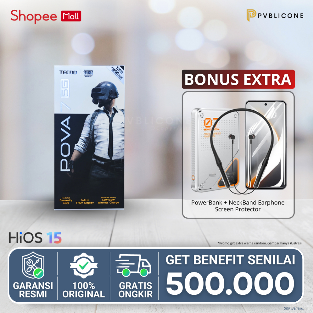 TECNO POVA 7 5G RAM 8GB Internal 128GB / 256GB Handphone Smartphone Original Garansi Resmi 1 Tahun