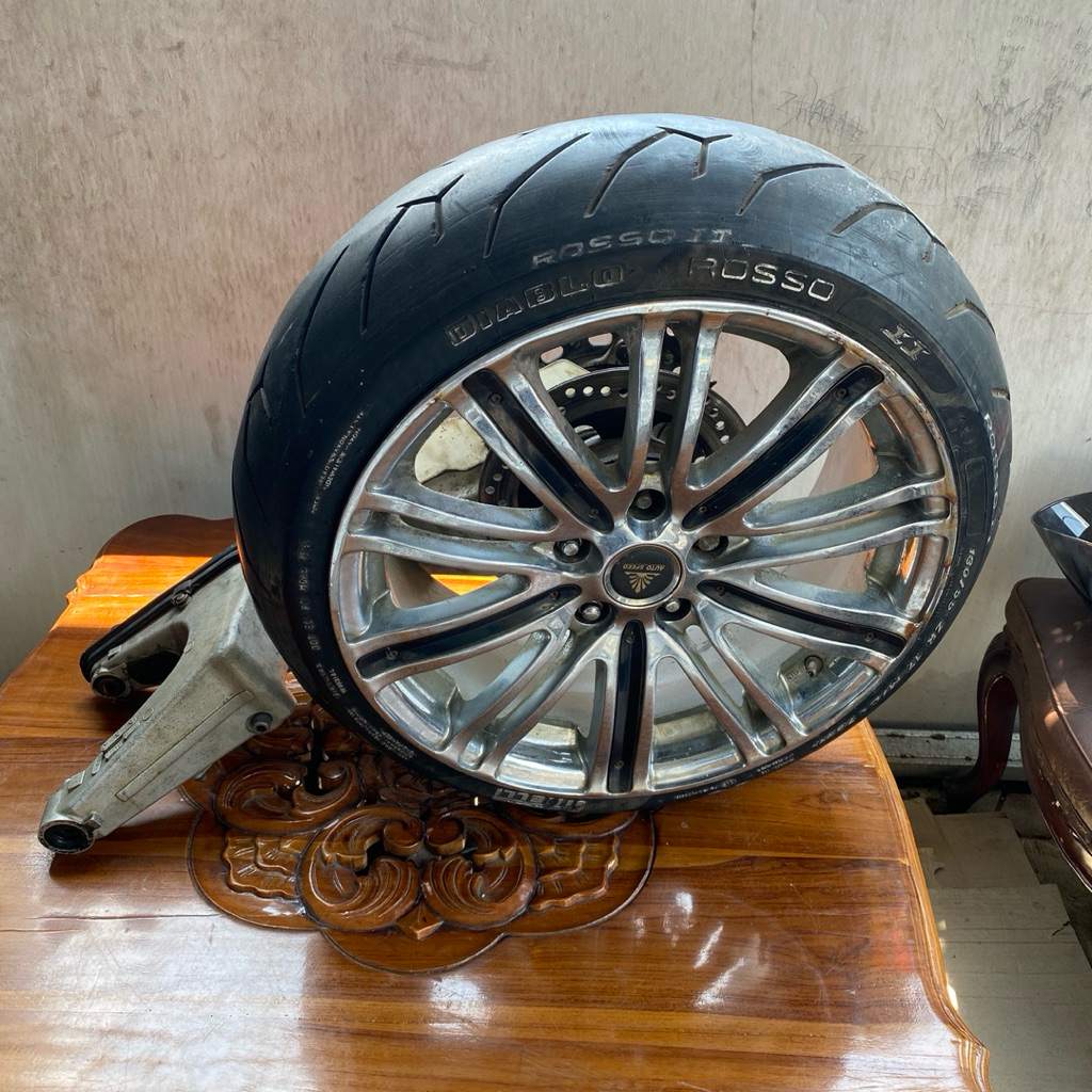 limbah moge pro arm mono arm honda bros plus velg mobil 7,5inch