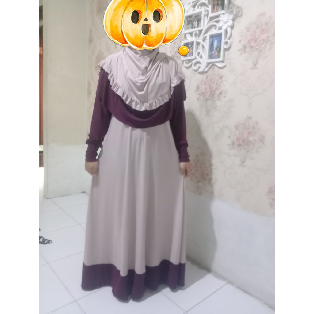 GAMIS SET JILBAB JERSEY (PRELOVED)