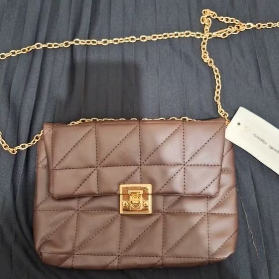 New tas wanita rantai slempang coklat