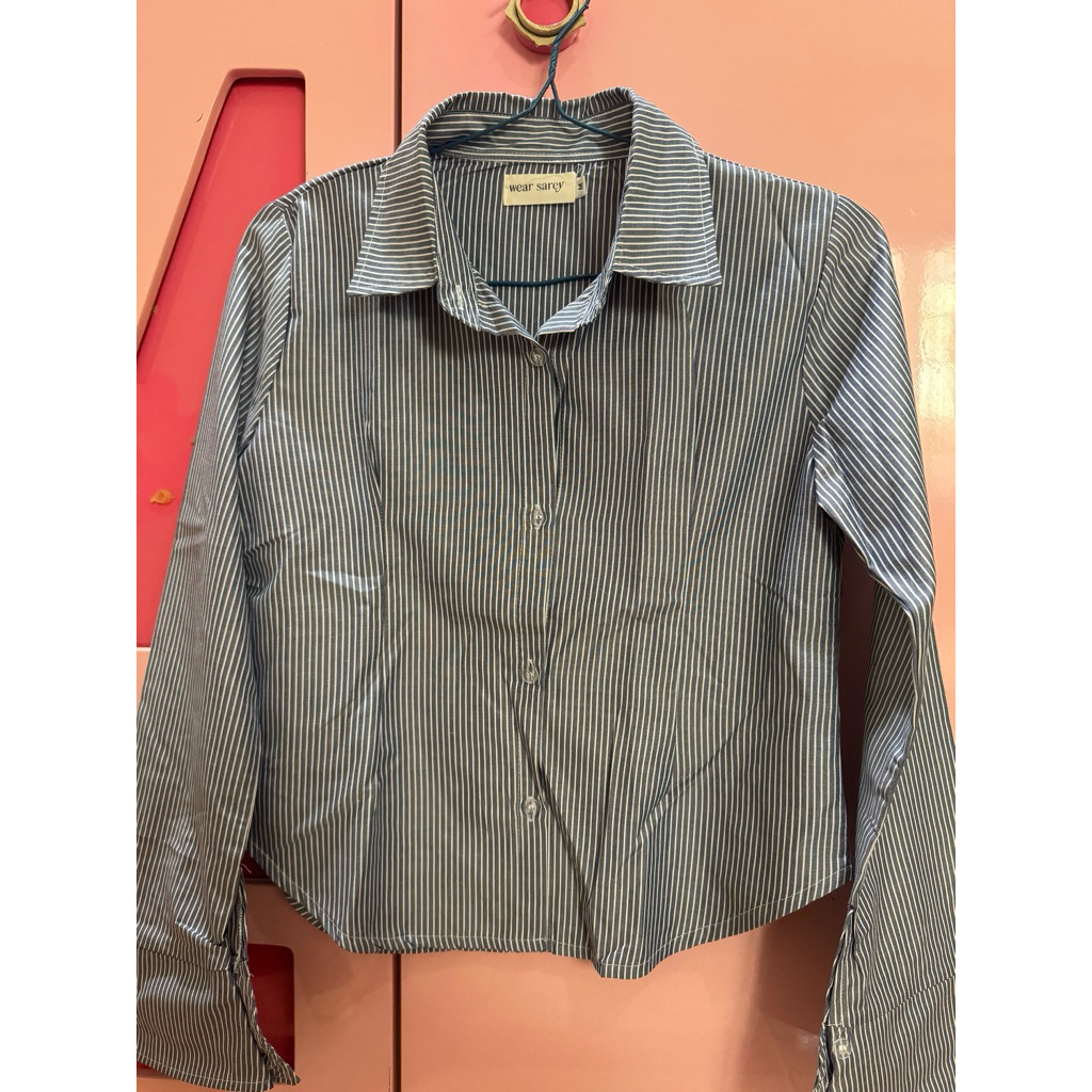 Kemeja Strip Navy Blue - Wear Sarey