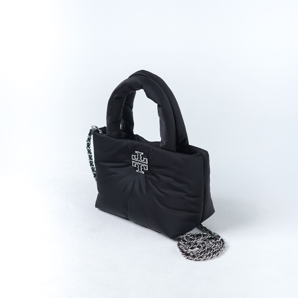 Tas TB BRITTEN PUFFED BLACK MINI TOTE BAG WITH CHAIN STRAP 100% ORIGINAL