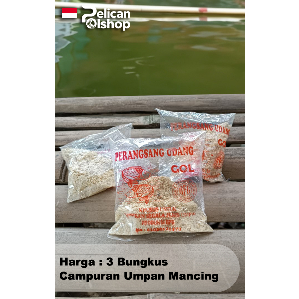 Perangsang Udang Gol BFG 3 Bungkus Sachet Bule Fishing Group Bogor Cocok Segala Jenis Umpan Mancing 