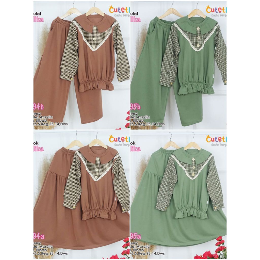 Setelan Kulot Dewasa/ Setelan Rok Dewasa/ Set Rok Cutetrik/ Set Kulot Cutetrik