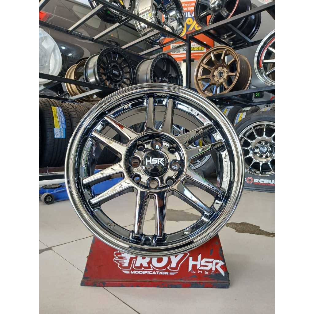 Velg Mobil R15 HSR BOROKO BLY01 Pelek Ring 15 Black Chrome Rpf01 Brio Avanza Xenia Agya Caya Ayla