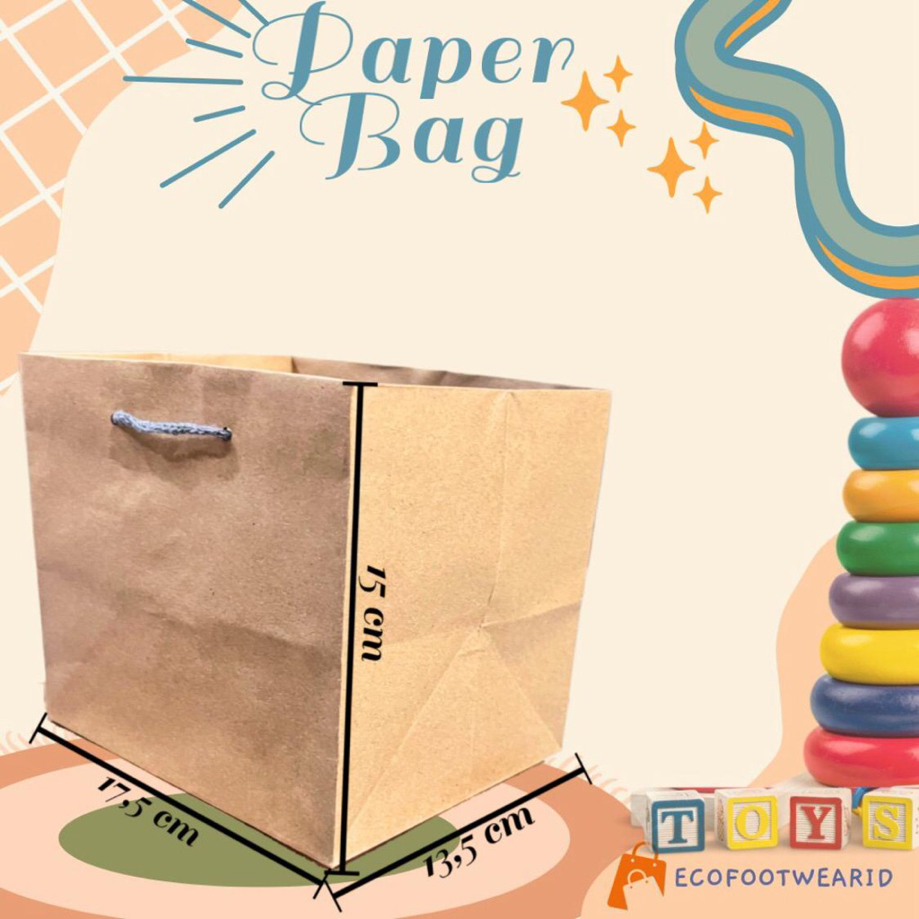 Tas Kado Paperbag mini Paper Bag Lucu coklat hitam polos handbag ecofootwear.id