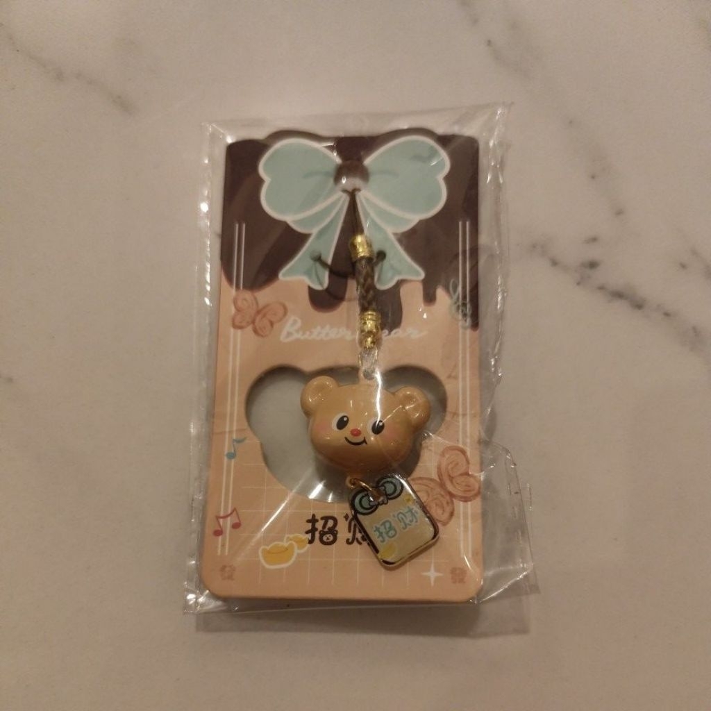Baimao Authentic Butterbear Waterbell Keychain Pendant, Gantungan kunci atau HP