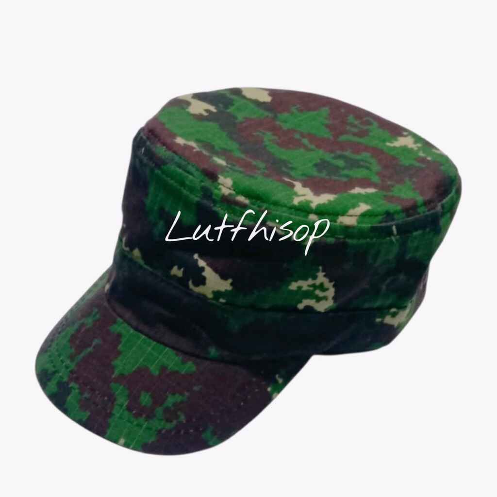 topi komando loreng anak TK SD 3-9 taun/topi alat ribut sekolah motif loreng/loreng auri/loreng Kopa