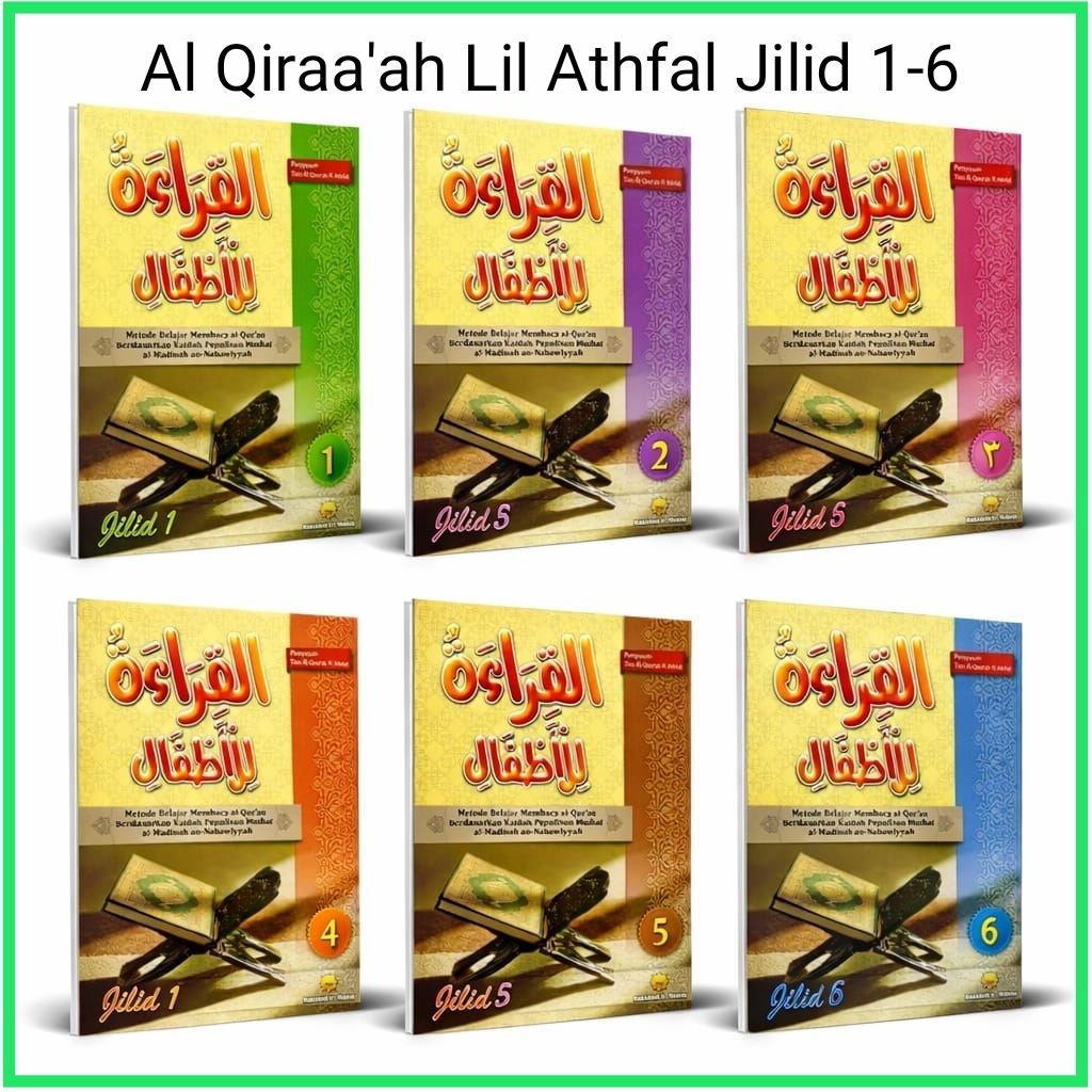 Paket Al Qiroah Lil Athfal 1 SET Komplit Jilid 1 - 6 Original - Paket Al Qiraah Lil Athfal