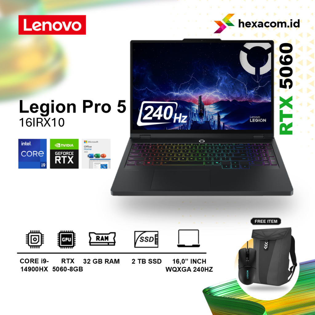 Lenovo Legion Pro 5 16IRX10 i9-14900HX RTX5060 32GB 1TB SSD 16 inch WQXGA 240HZ