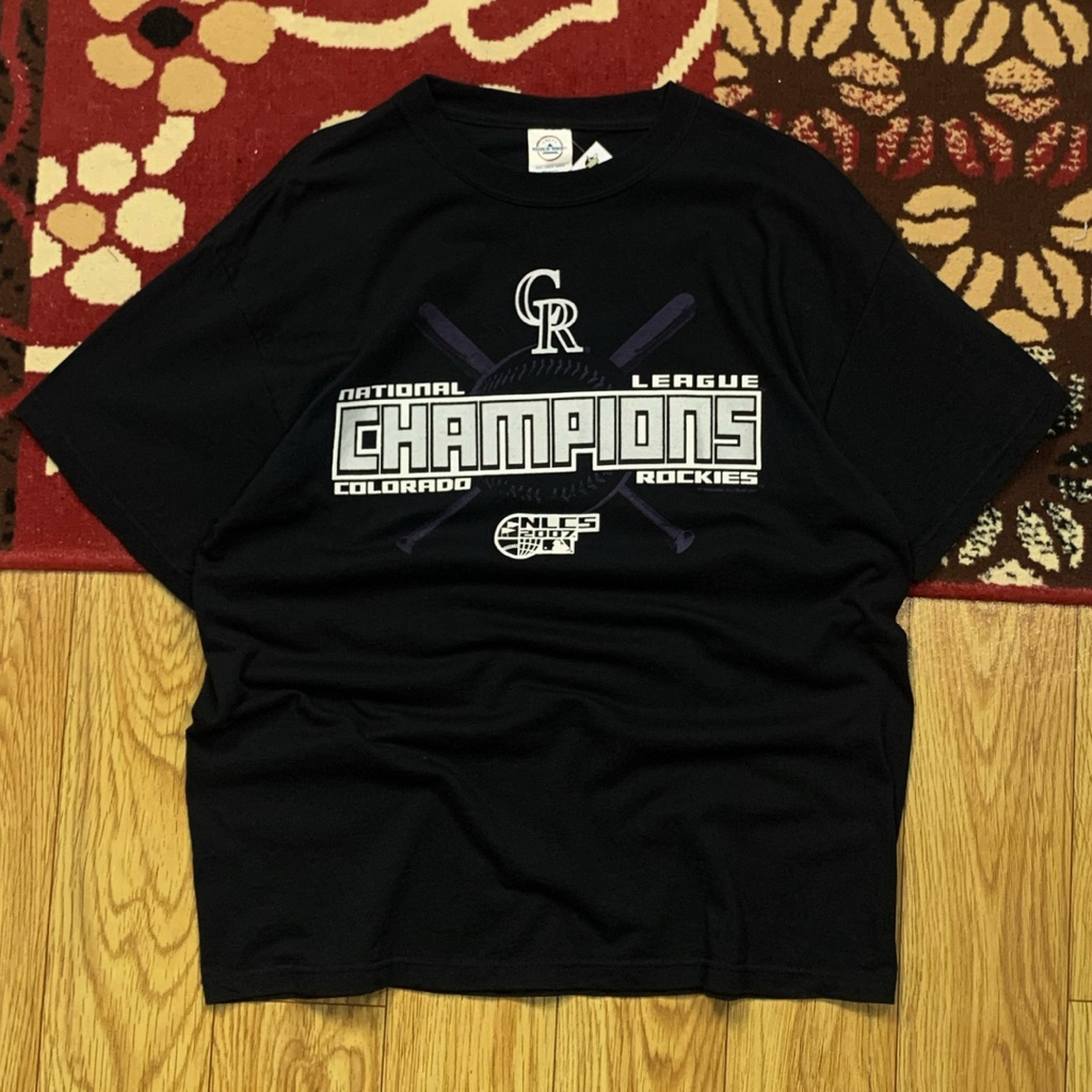 VINTAGE MLB COLORADO ROCKIES CHAMPIONS LEAGUE 2007 TEES SIZE XL | VINTAGE MLB COLORADO ROCKIES | NOT