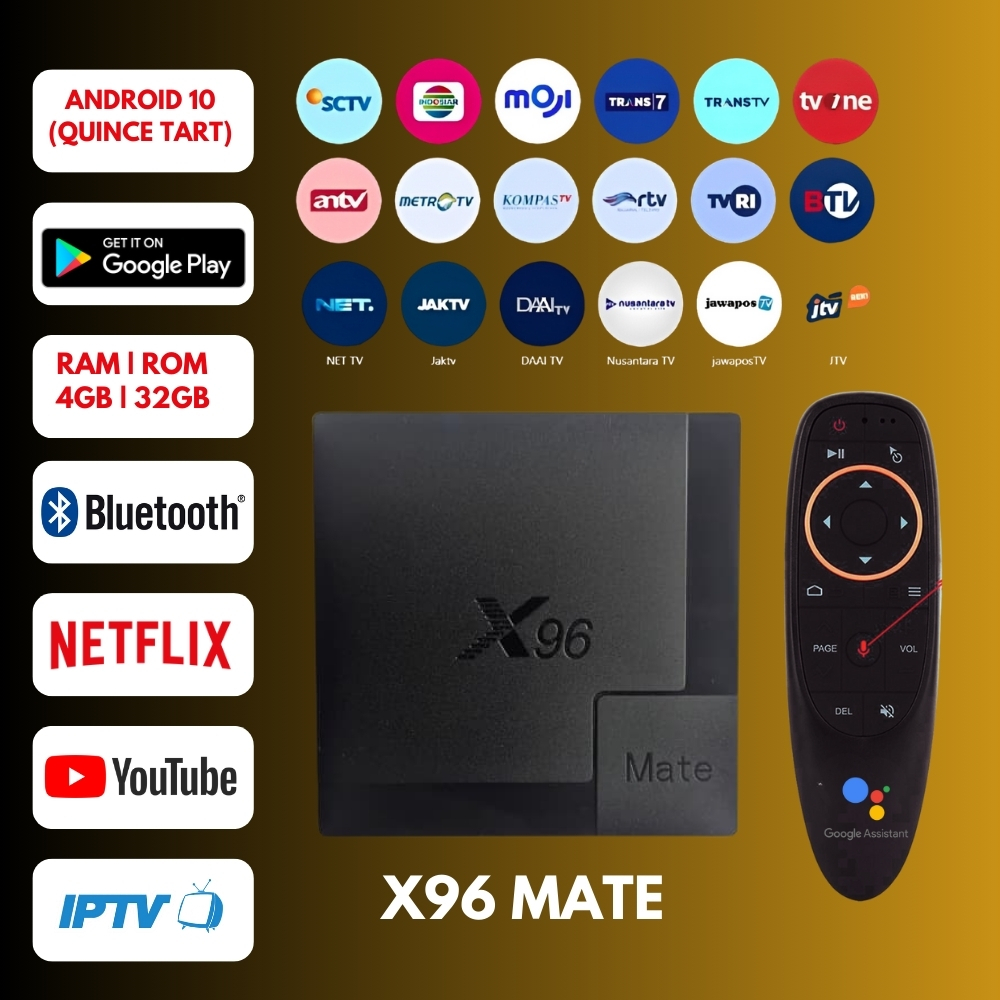 STB ANDROID BOX X96 MATE ROOT UNLOCK FULLSET SIAP PAKAI
