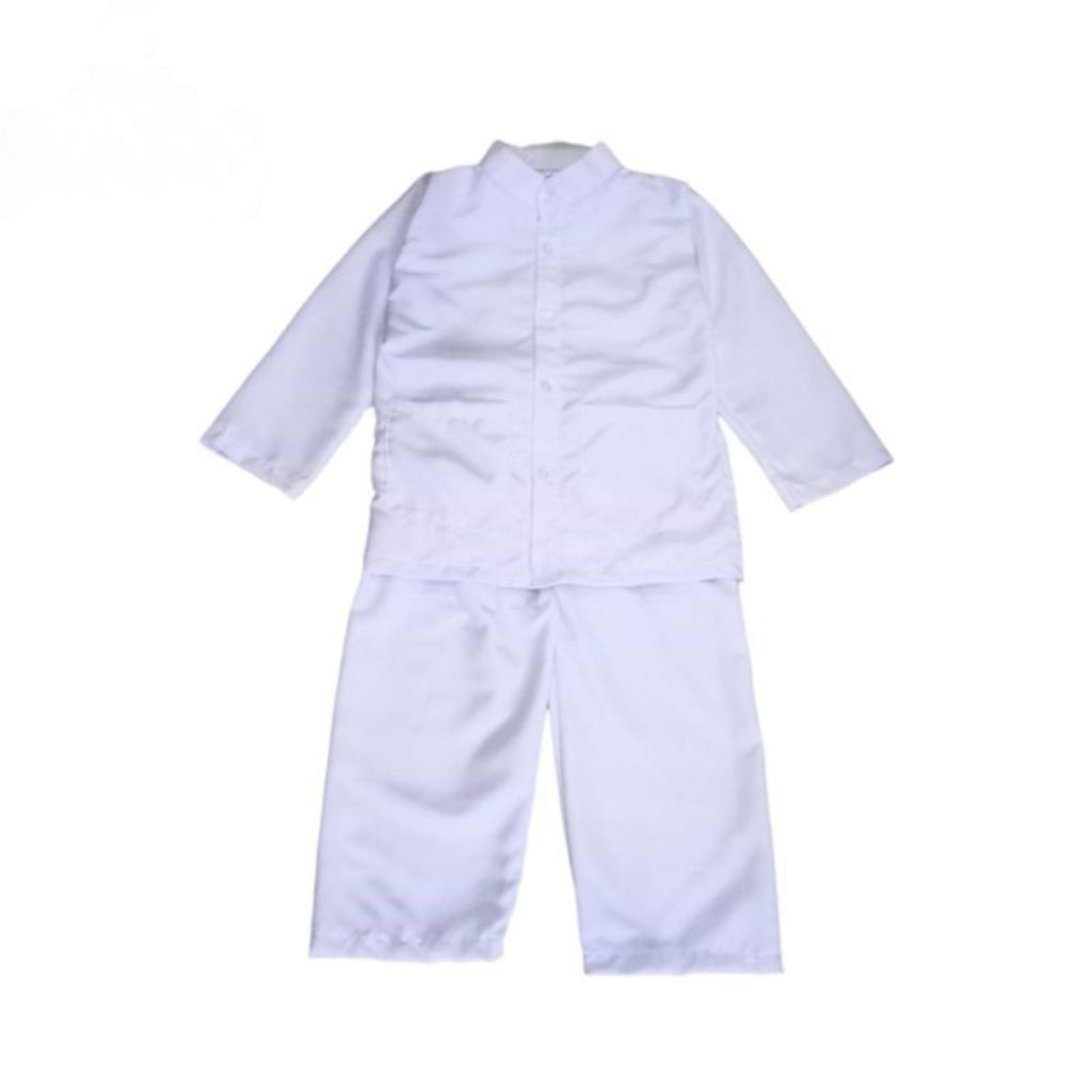 stelan Koko putih anak laki2 kain toyobo