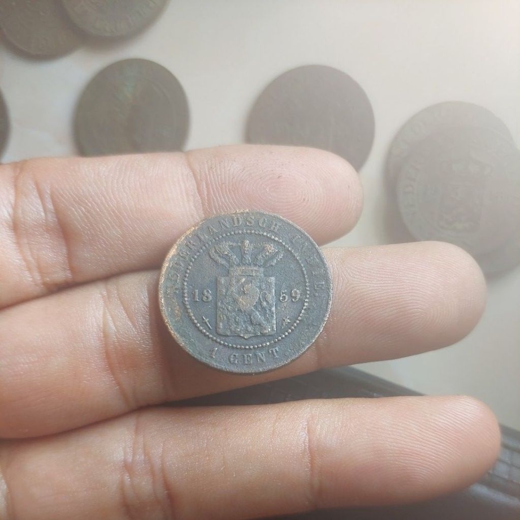 Koin Belanda Tua tahun 1859. Asli.