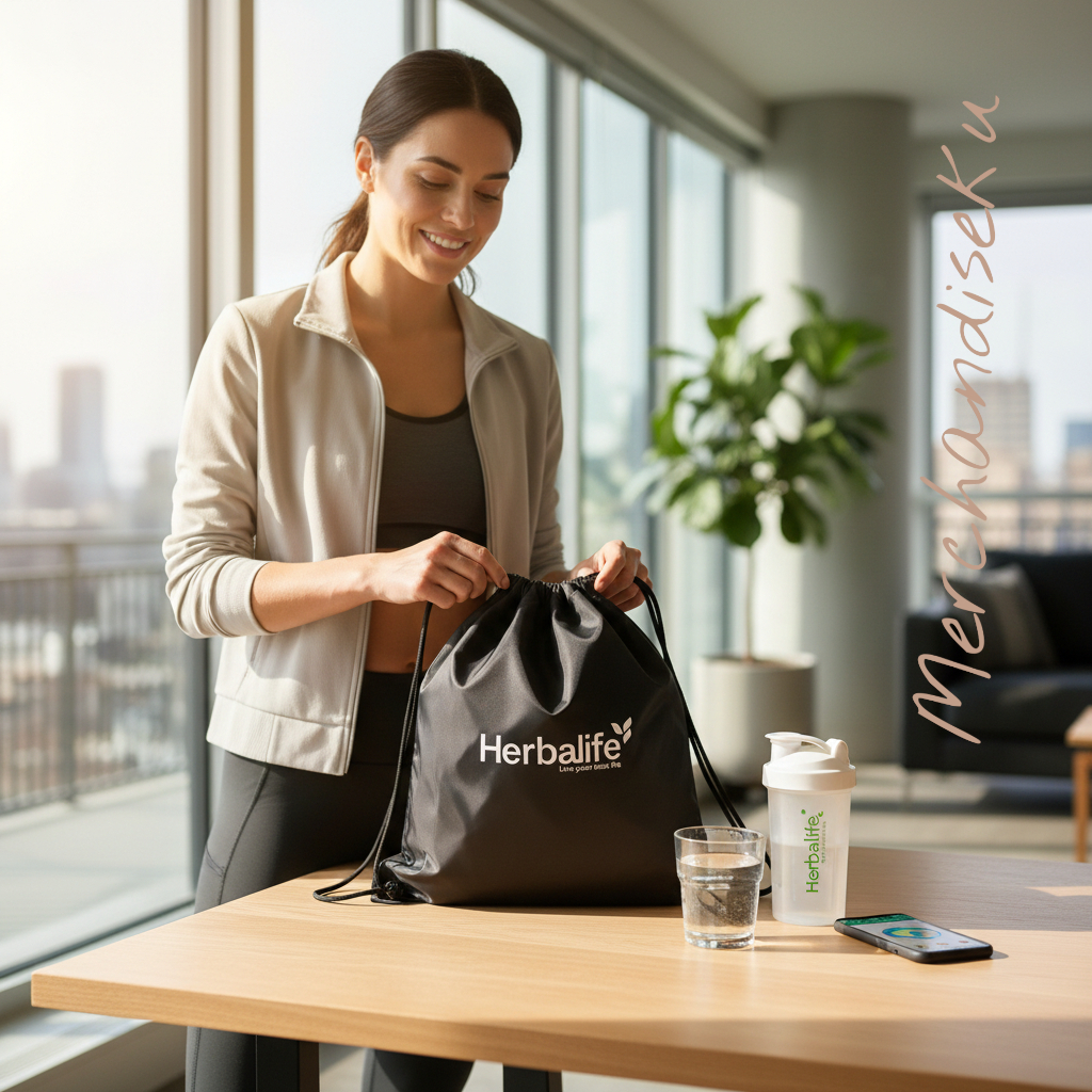 Tas Herbalife Serut futsal hitam polos / tas perlengkapan olahraga / tas serut stringbag pria & wani