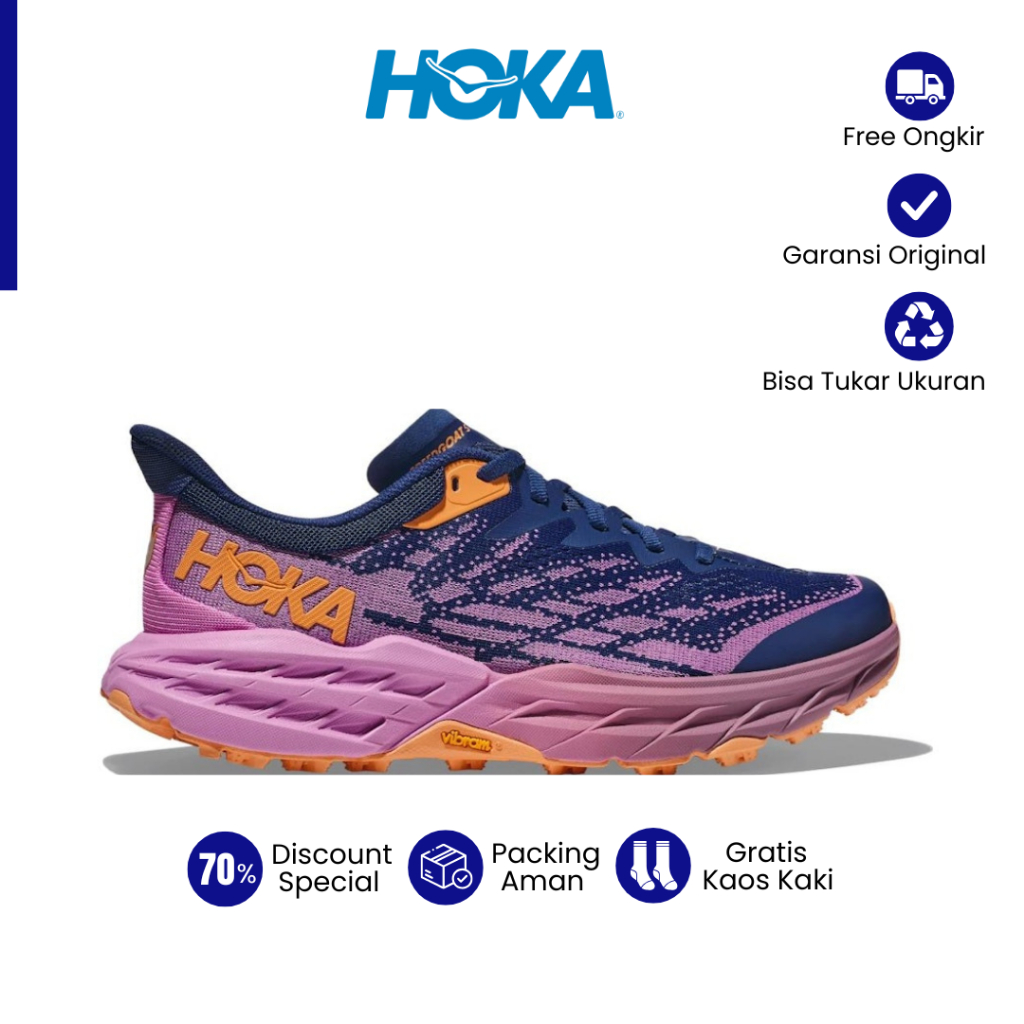 Sepatu Trail Hiking Hoka Speedgoat 5 - Bellewether Blue Original