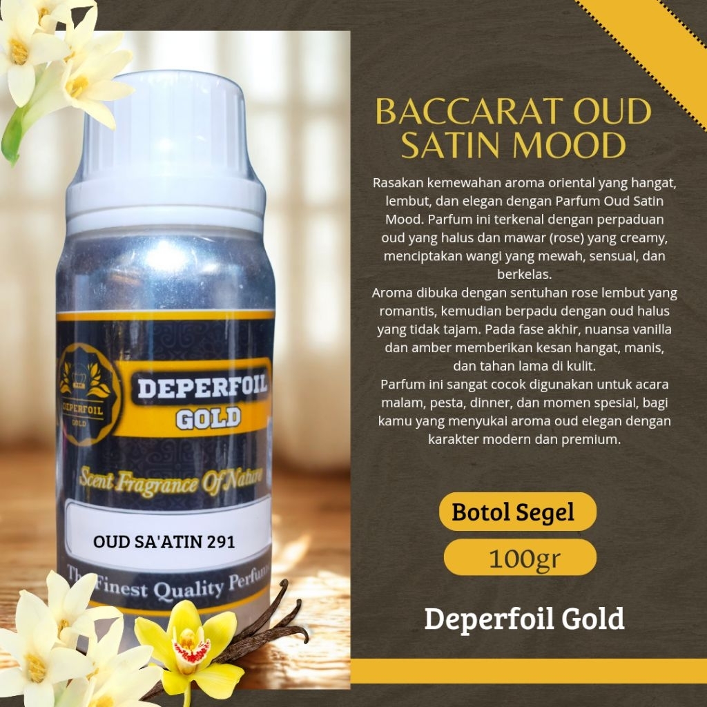 Deperfoil Gold Bibit Parfum Oud Satin Mood | Wangi Oud Rose Mewah Elegan Tahan Lama