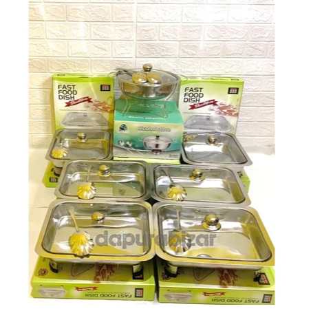 PROMO prasmanan set full kaca 5 tempat lauk+ 1 tempat soup 555