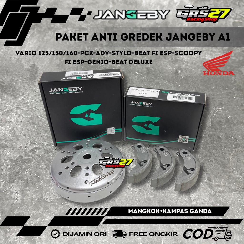 PAKET ANTI GREDEK JANGEBY A1 MANGKOK SET KAMPAS GANDA CARBON JANGEBY VARIO 125-150 PCX ADV BEAT SCOO